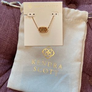 Kendra Scott Rose Gold Elisa Necklace in Rose Gold Iridescent Drusy